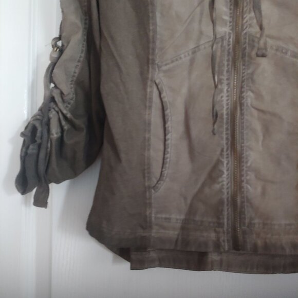 XCVI Womens Military Green Utility Full Zip Grunge Gorpcore Jacket M Stretch - Picture 5 of 12